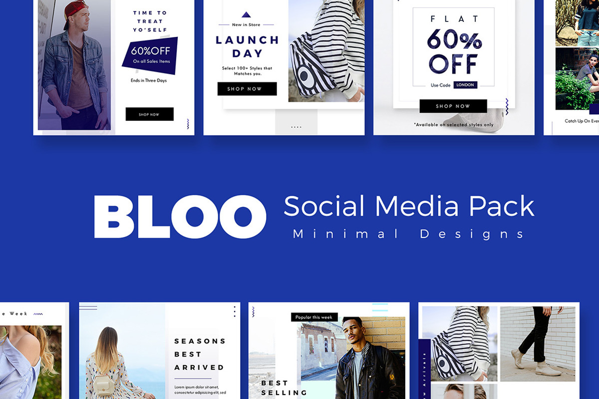 Bloo Social Media Kit, a Social Media Template by Fluto Creative Studio (Photo 1 of 8)