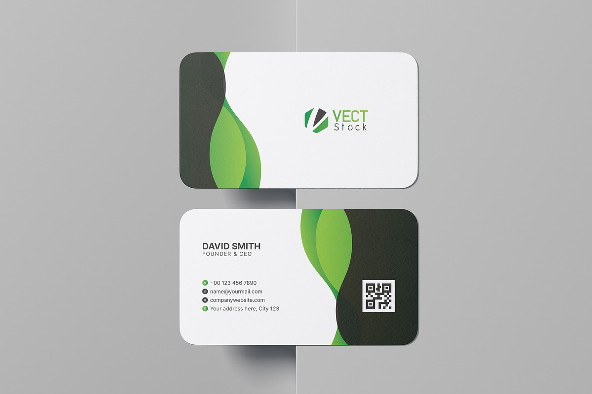 Creative and Modern Business Card, a Business Card Template by VectStock (Photo 1 of 6)