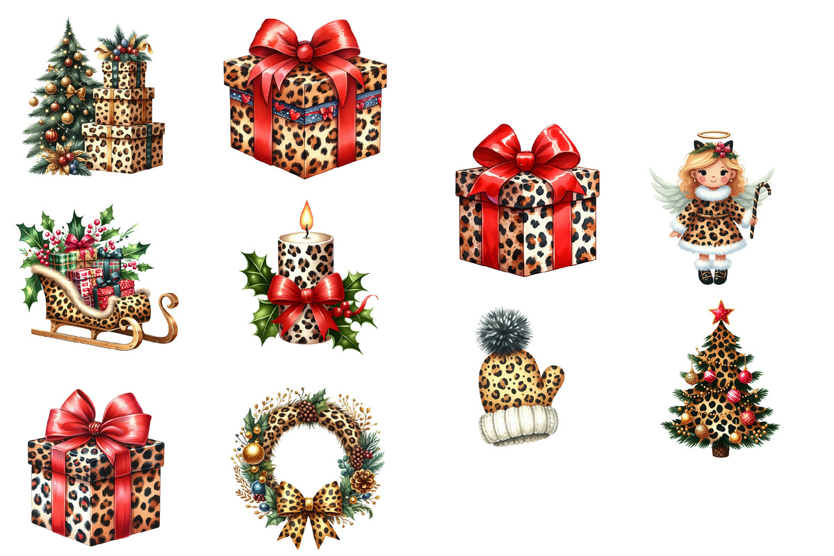 Leopard Christmas Clipart, an Illustration by Designworld (Photo 4 of 5)