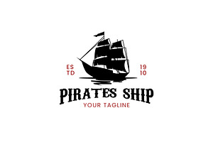 Pirate ship logo icon illustration, a Branding & Logo Template by Dyn Studio