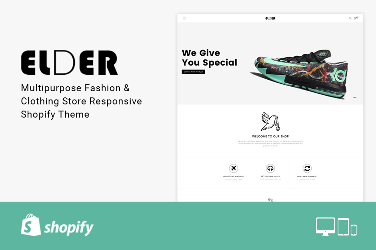 Elder Clothing Store Shopify Theme, a Shopify Template by ThemeTidy Shopify Agency