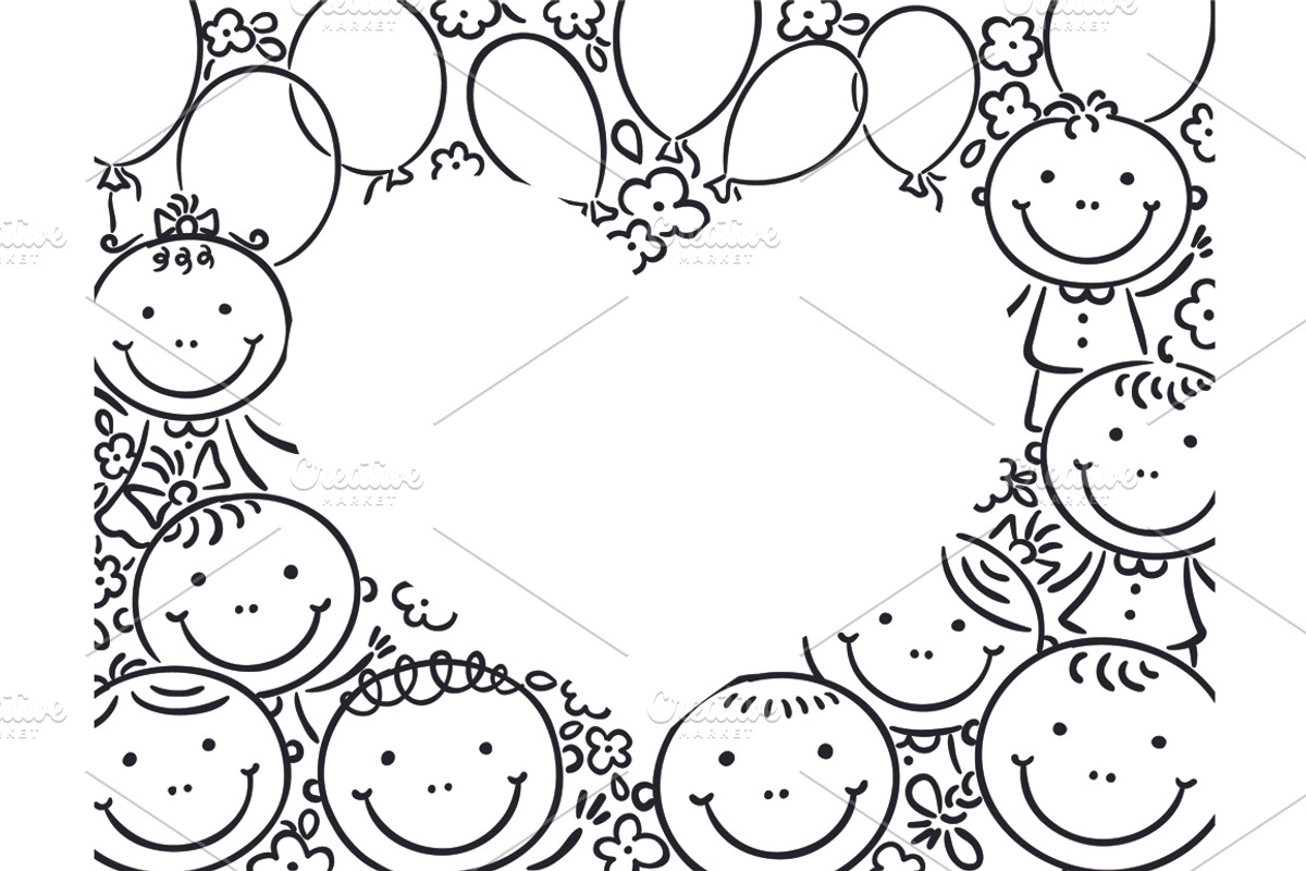 Cartoon kids frames and borders set, a Person Illustration by Bubert Art (Photo 10 of 13)