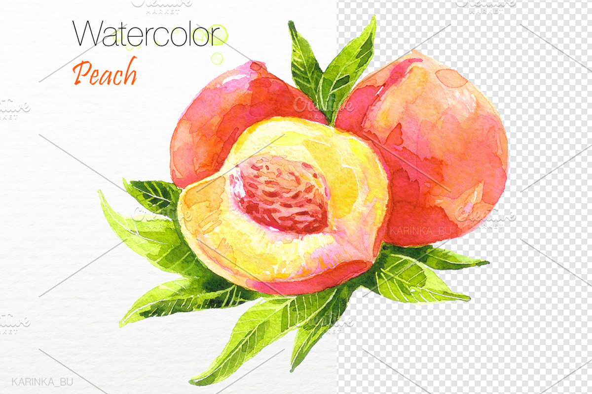 Watercolor juicy fruit Vector Set, an Object Graphic by KarinkaBU (Photo 4 of 6)
