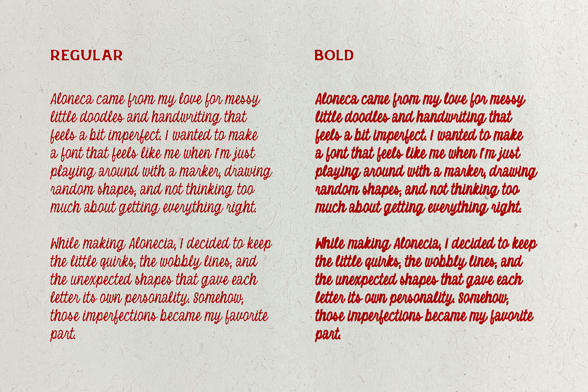 Aloneca Font, a Script Font by DearLailaStudio (Photo 5 of 6)