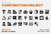 Construction project icons (Solid), a Solid Icon by Totto House (Thumbnail 1 of 3)
