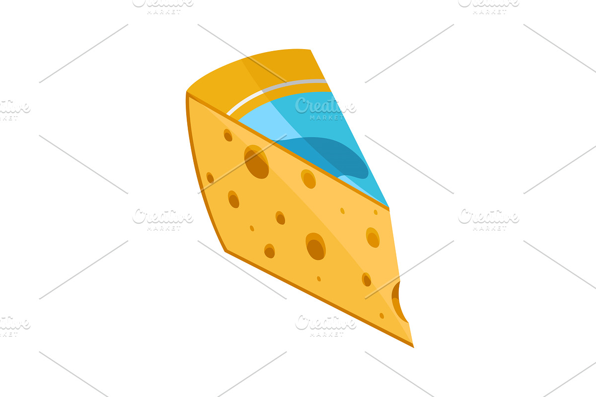 Pixel art of a slice of cheese on a, a Technology Illustration by the8monkey