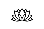 Lotus Flower Vector Icon Bundle, an Illustration by yasushie (Thumbnail 30 of 51)