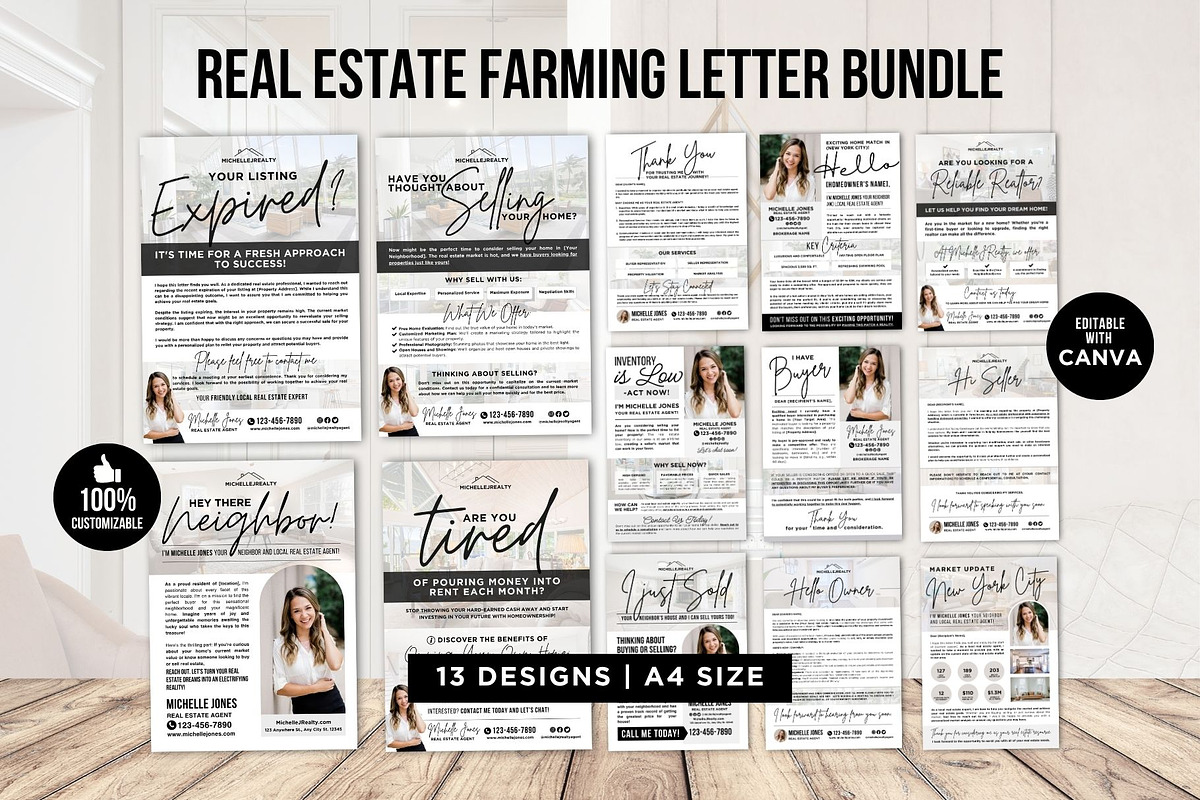 Real Estate Templates Realtor Canva, a Marketing Template by CreativeVinesStore (Photo 4 of 8)