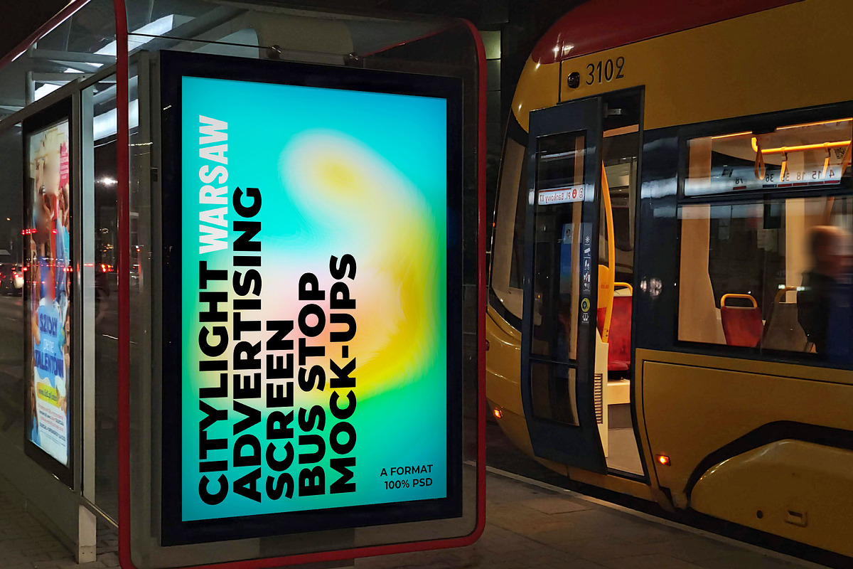 Warsaw Citylight Ad Bus Stop 2, an Advertising Mockup by Graphic Shelter (Photo 2 of 4)