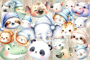 watercolor nursery clipart bundle, an Object Graphic by TanuschArts (Thumbnail 4 of 17)