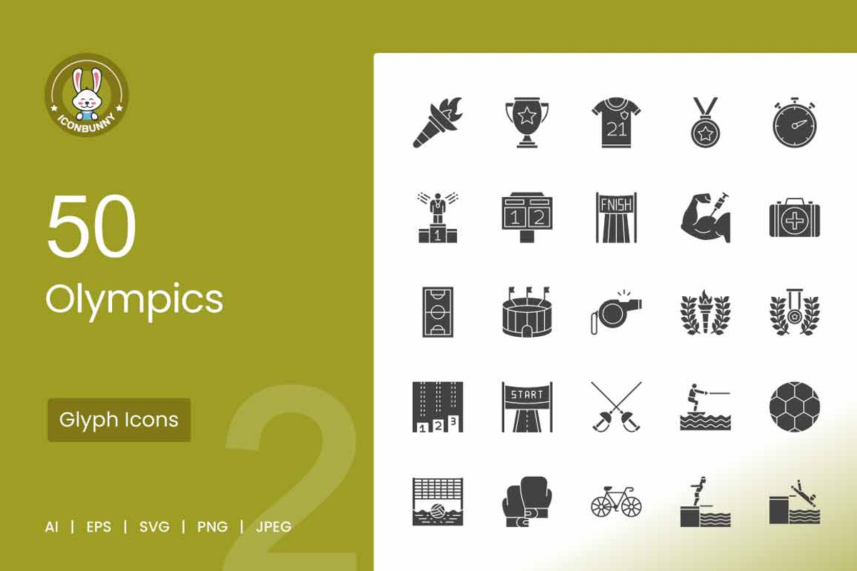 Olympics Glyph Icons, an Icon by IconBunny (Photo 1 of 2)