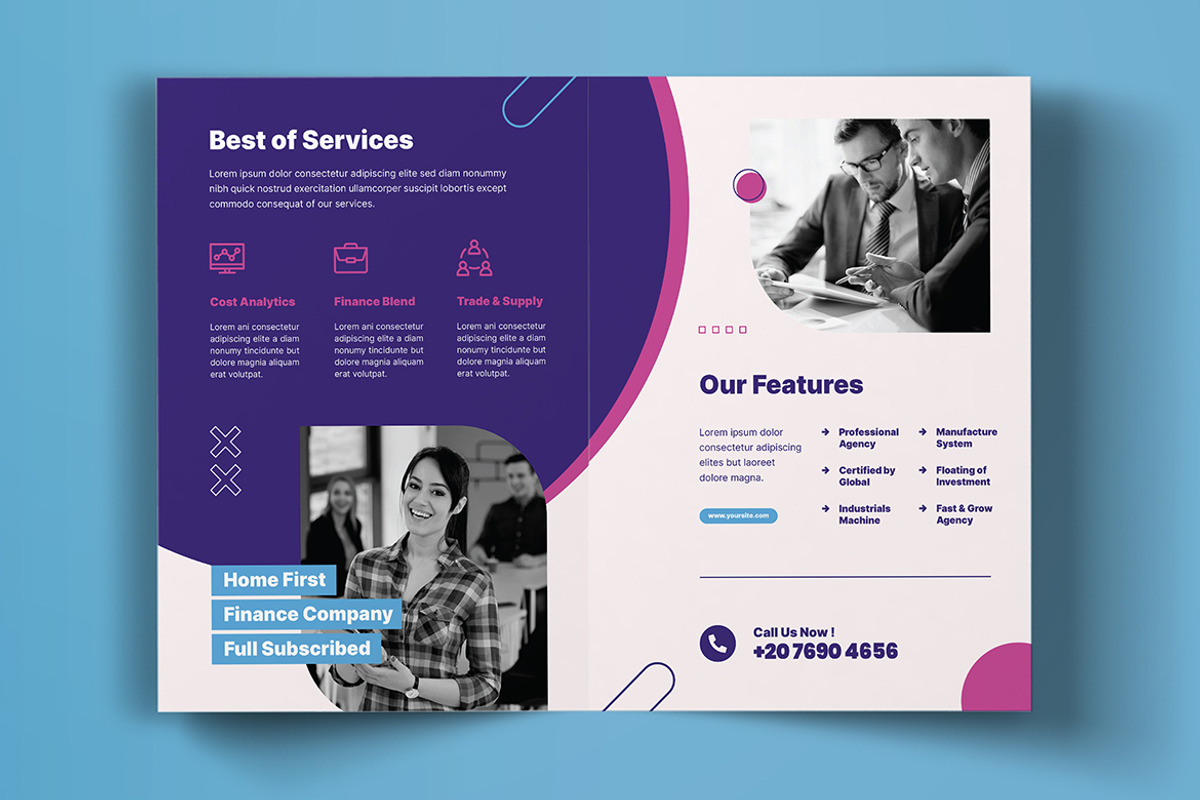 Financial Bifold Brochure, a Brochure Template by Rahardi Creative