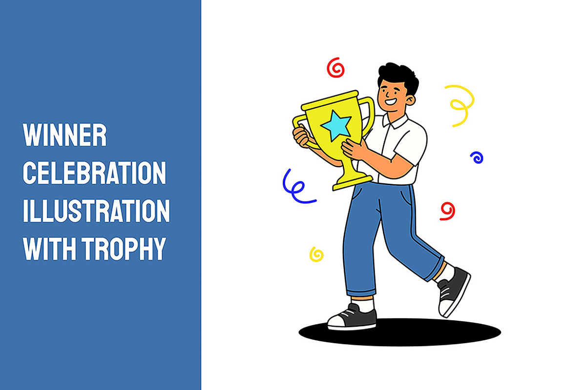 Winner Celebration Illustration, a Person Illustration by Partikusi Design (Photo 1 of 3)