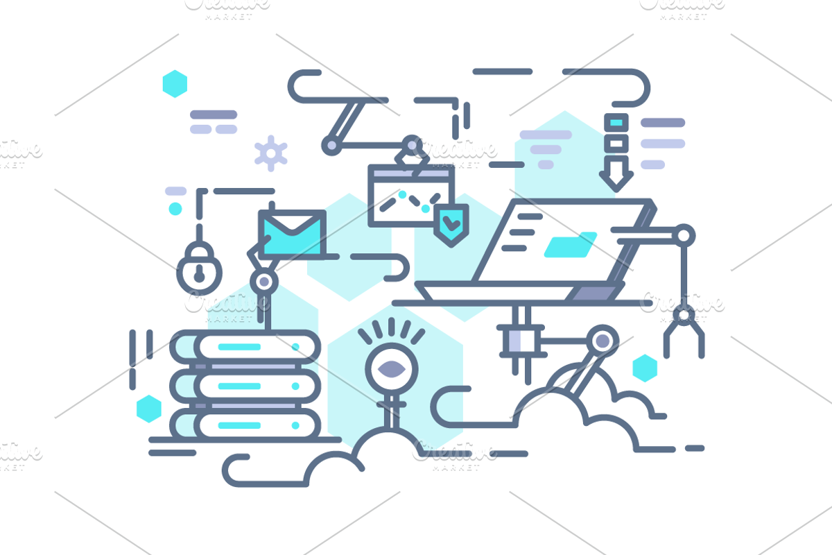 Cloud storage on internet, an Object Illustration by Kit8.net