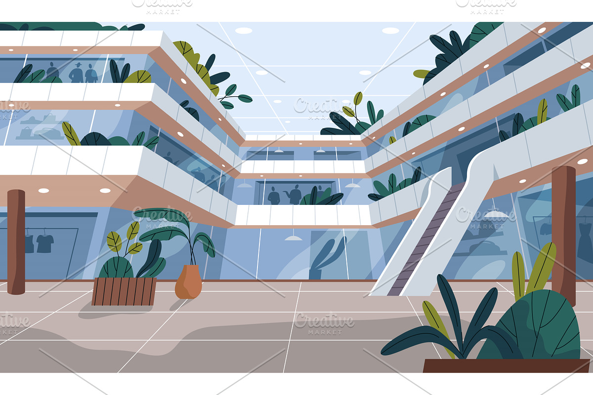 Outdoor view at mall or business, an Object Illustration by Elegant Solution