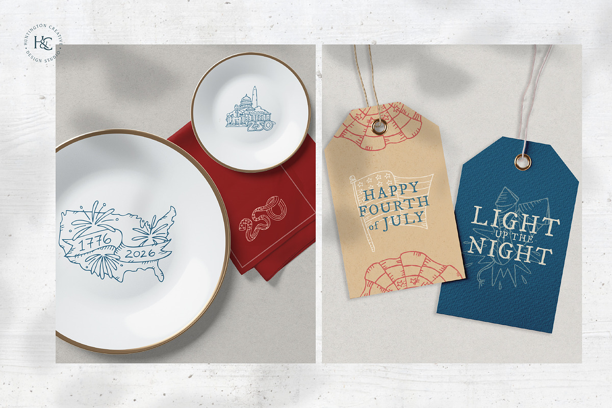 Hand-Drawn America's 250th Images, a Seasonal Illustration by H&C Drawings & Designs (Photo 6 of 15)