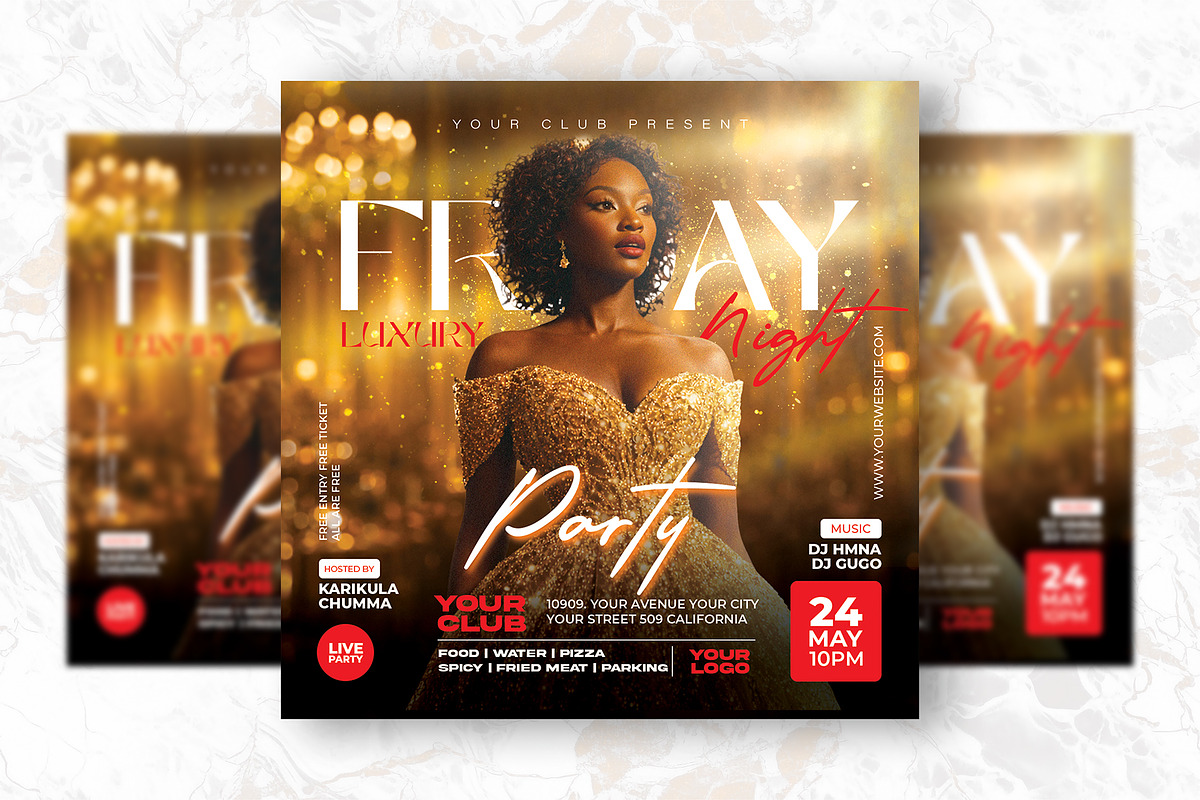 Show Friday Party Flyer Design, a Flyer Template by Shajib Shikder (Photo 2 of 2)