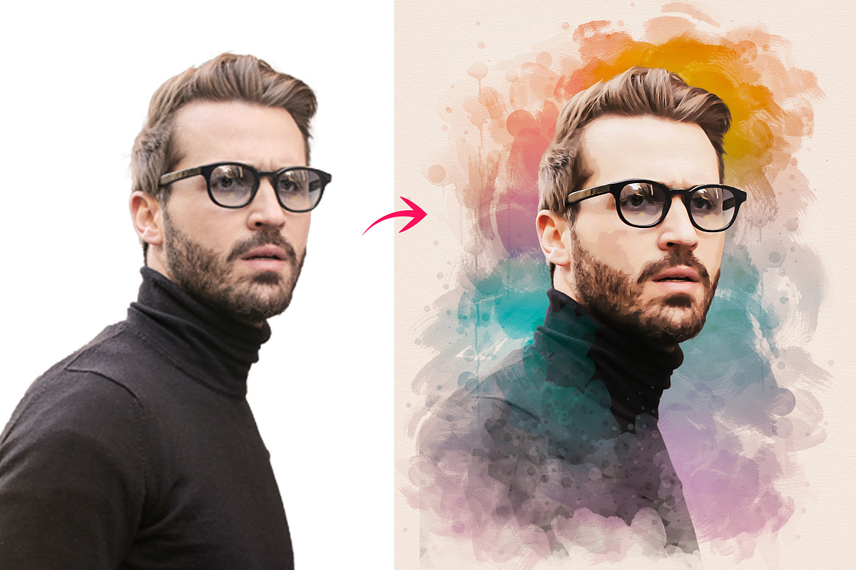 Editable Portrait Painting Template