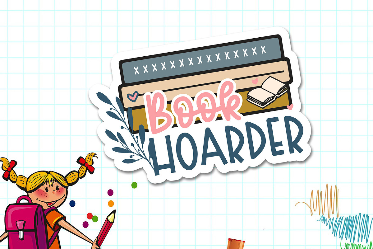 Book Lovers Sticker Bundle, Book png, an Education Illustration by Etcify (Photo 2 of 5)