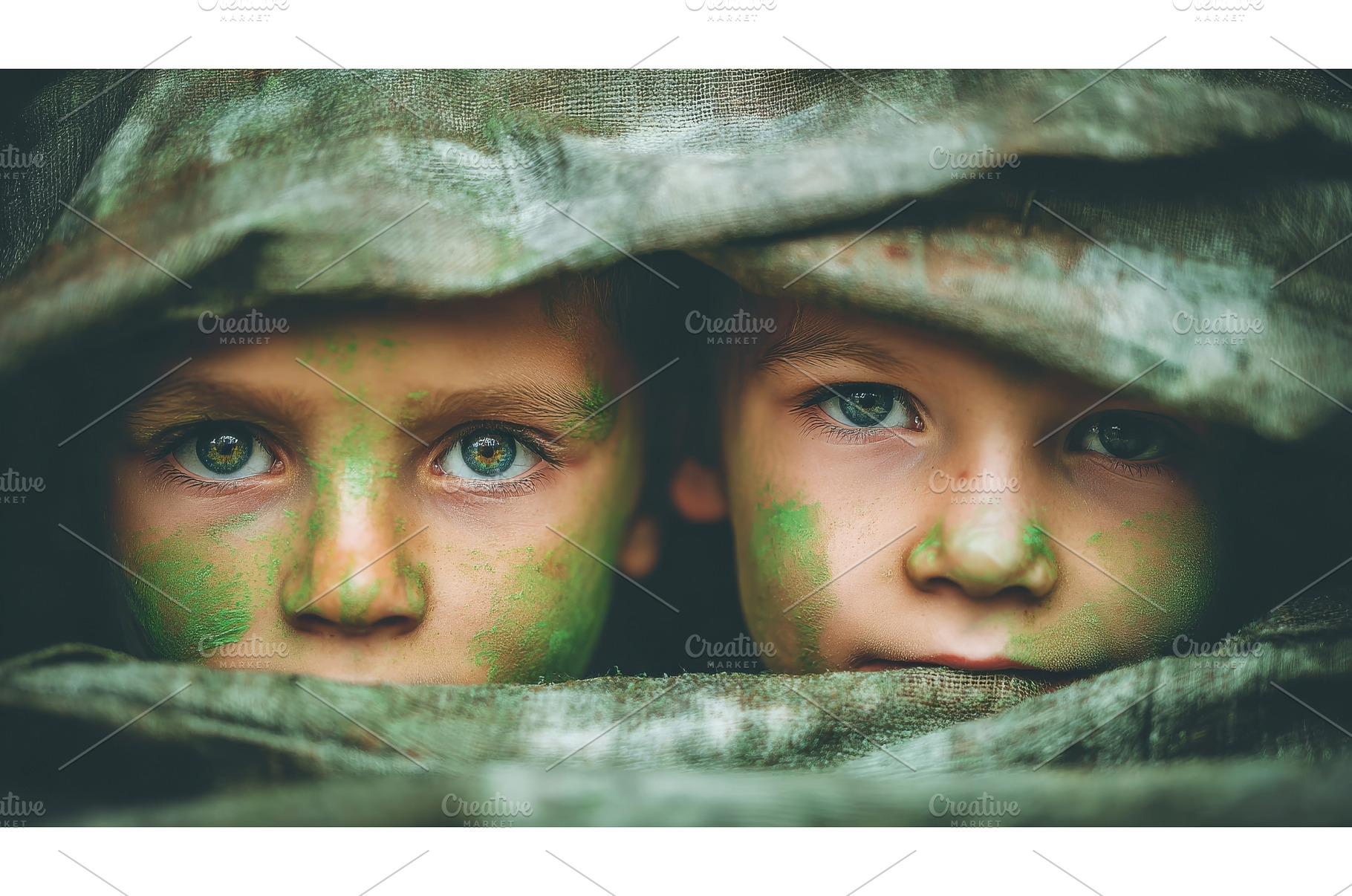 Children disguised in camouflage, a Person Photo by ZinetroN