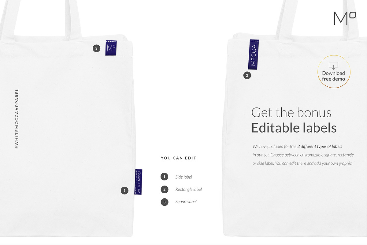 Canvas Tote Bag Mock-ups Set DEMO, a Books & Magazine Mockup by Apparel_Mockups (Photo 3 of 22)