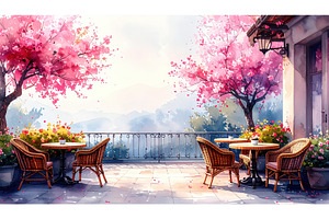 Outdoor terrace with wicker chairs, a Nature Photo by Igor Tichonow