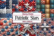 3D Patriotic Stars, a Background Graphic by Printable Treasure (Thumbnail 1 of 3)