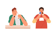 People eating desserts set + banner, a Food Illustration by Good Studio (Thumbnail 2 of 8)