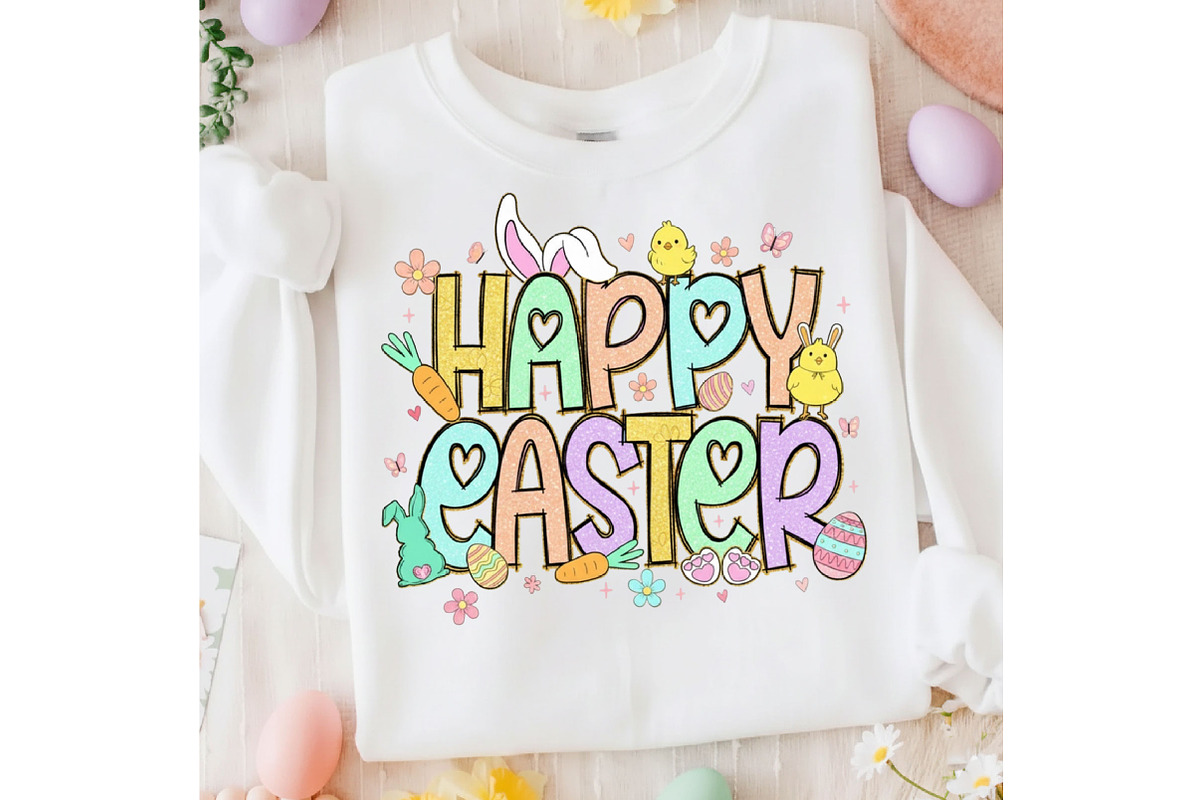 Glitter Happy Easter Png, an Illustration by Designking (Photo 6 of 6)