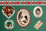 Vintage Christmas Collage Pack, an Object Graphic by Designwork (Thumbnail 7 of 9)