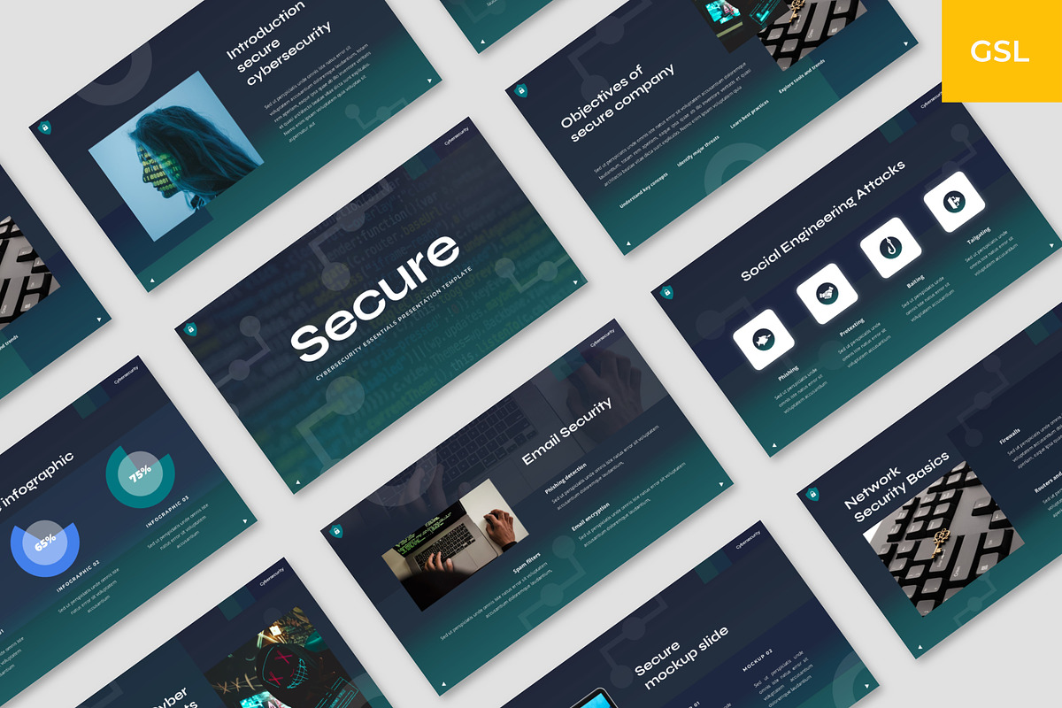 Secure - Cybersecurity Google Slides, a Presentation Template by BeadyLab (Photo 1 of 4)