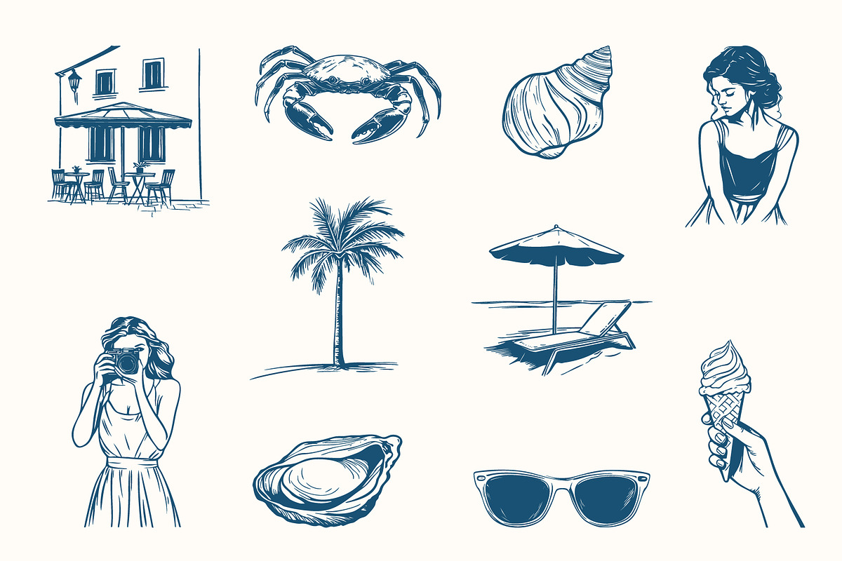 La Dolce Vita Summer Illustrations, an Object Illustration by NatalieArtShop (Photo 2 of 17)