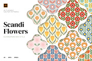 Scandi Retro Flowers patterns, a Pattern Graphic by Designnina Shop (Thumbnail 1 of 10)