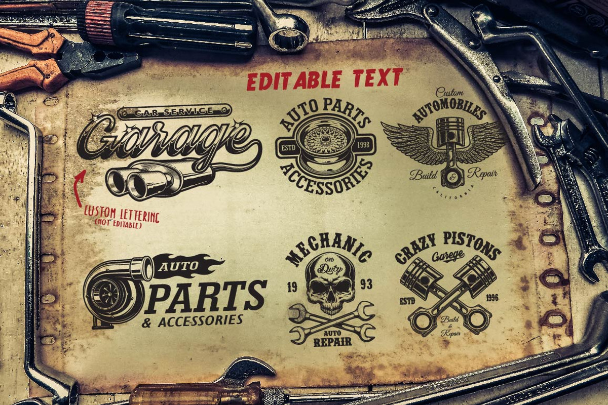 Car service logos & elements, a Branding & Logo Template by DGIM studio (Photo 2 of 8)