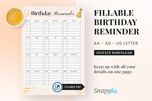 Birthday Reminder Template