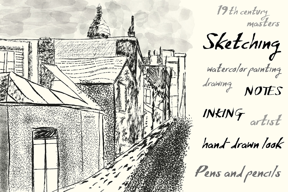 Sketchbook Brushes for Illustrator, a Brush Add-On by Guerillacraft (Photo 3 of 7)