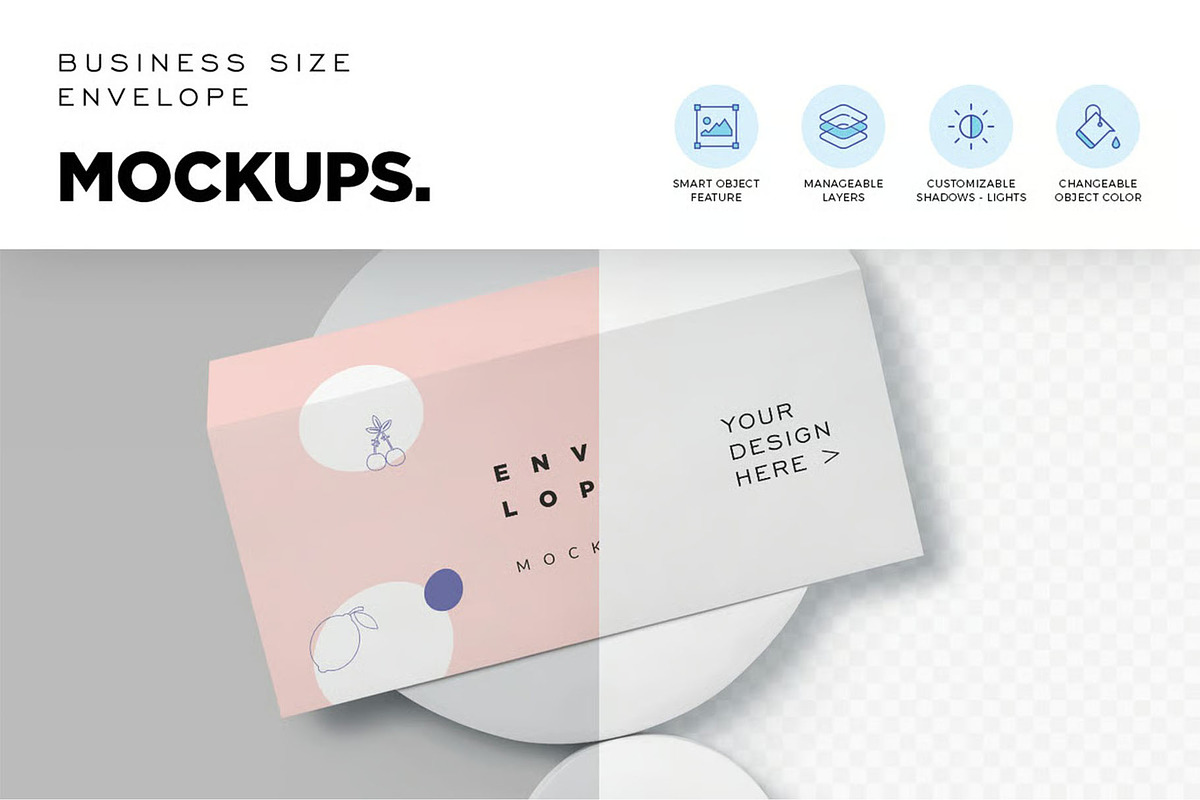 Business Size Envelope Mockups, an Advertising Mockup by megostudi0 (Photo 5 of 6)