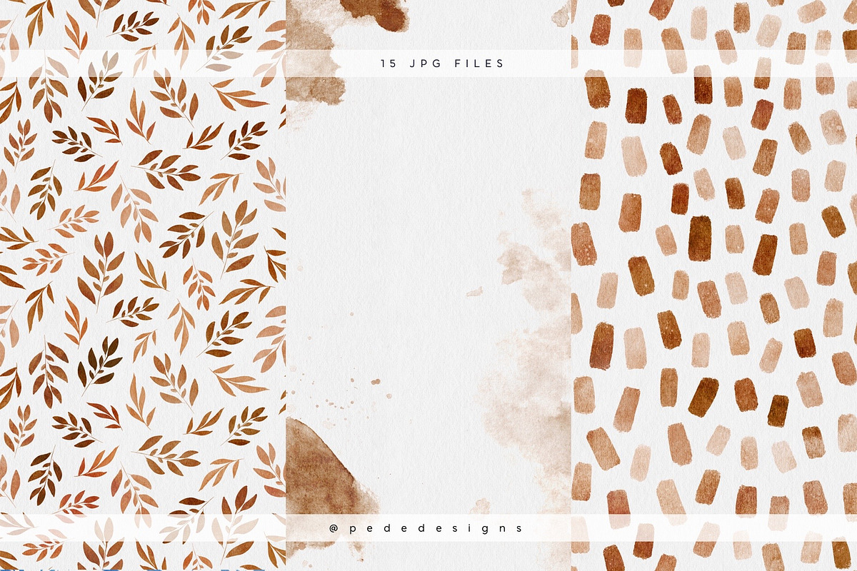 Autumn Watercolor Digital Papers, a Pattern Graphic by PeDe Designs
