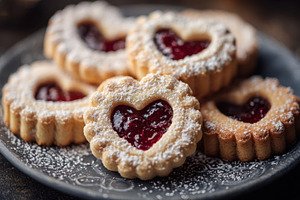 Heart-shaped cookies on plate, a Photo by Beautiful things