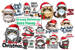 Grumpy Christmas Cats Funny Sublimat, an Illustration by Wow Magic