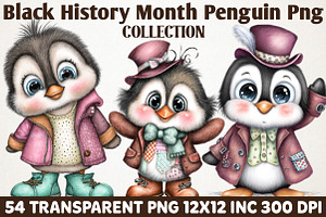 Black History Month Penguin Clipart, an Illustration by RobertsArt