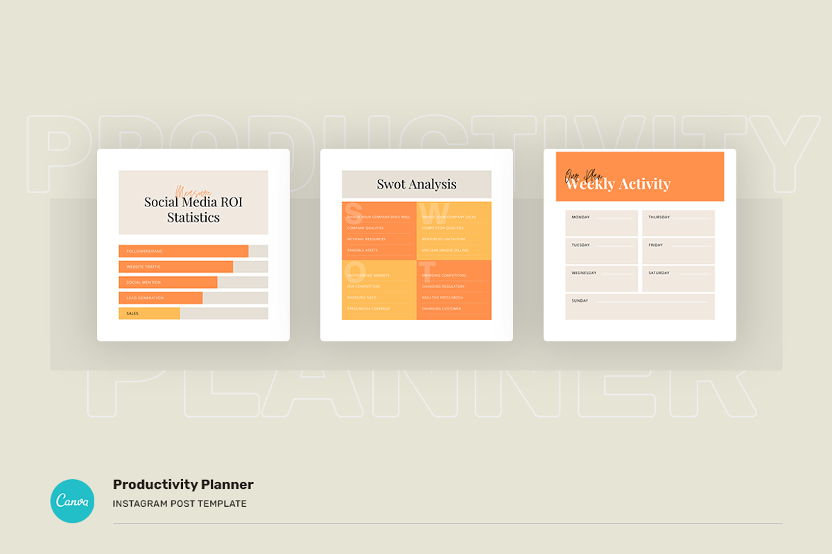 Productivity Planner Instagram Canva, a Social Media Template by peterdraw (Photo 11 of 14)