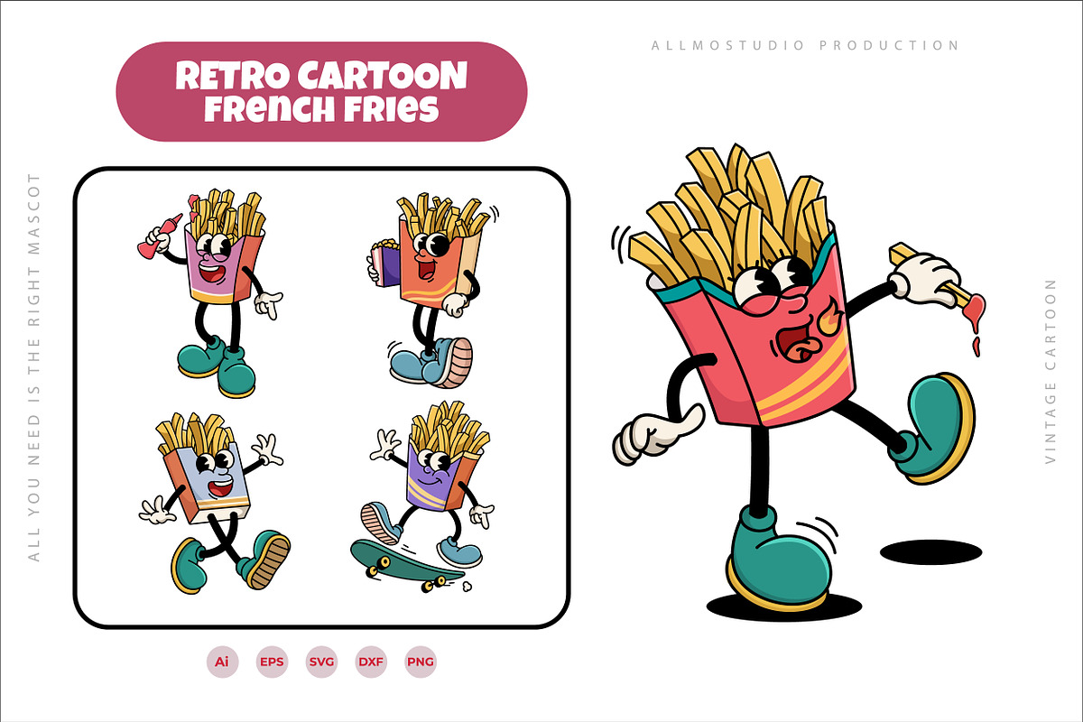 18 Traditional French Fries Mascot, a Food Illustration by Allmostudio (Photo 3 of 5)