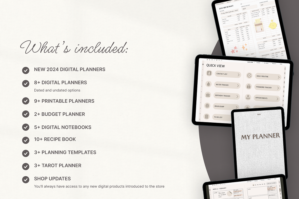 Bundle Updated Digital Planners, a Templates & Theme by Digital_Mind (Photo 2 of 10)