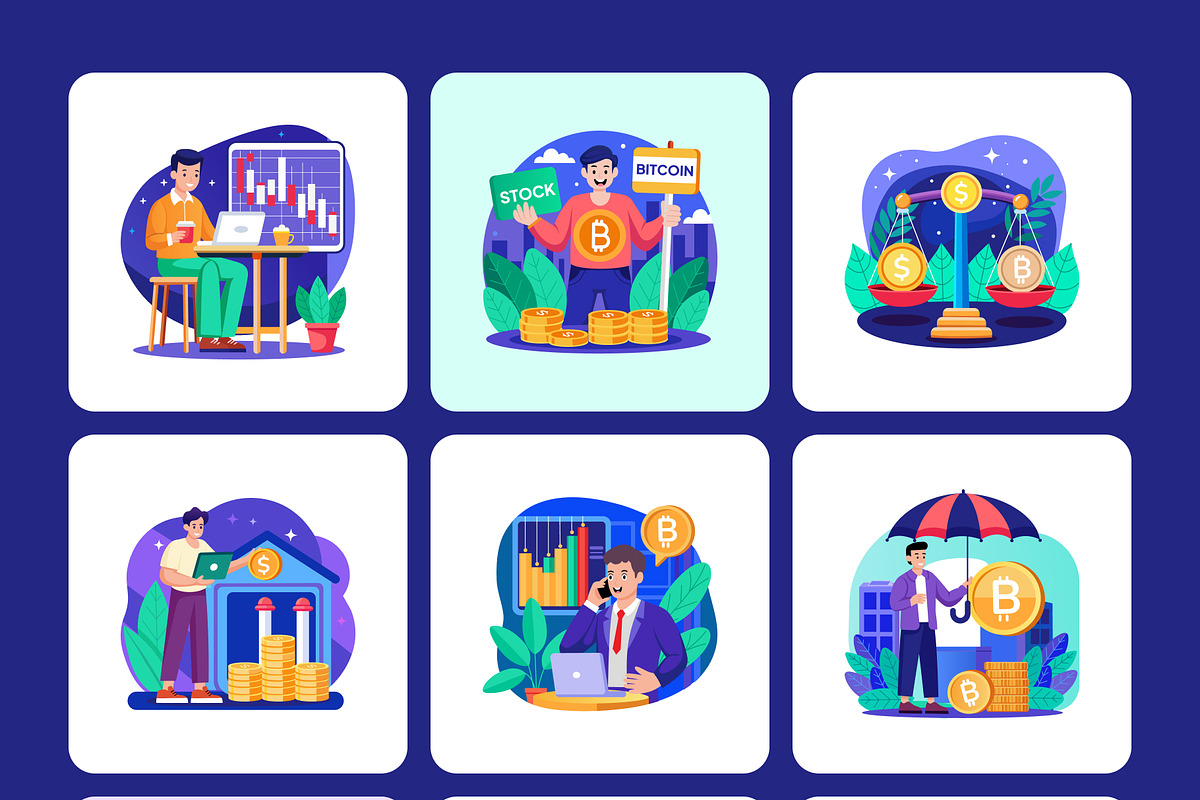 Cryptocurrency Trading Illustration, a Finance Illustration by Brickclay (Photo 7 of 9)