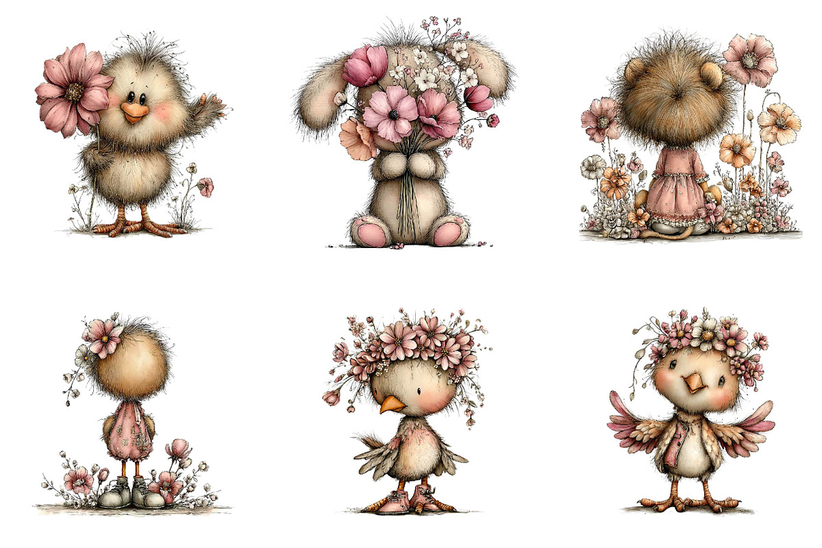 whimsical Spring Back View Animal, an Illustration by CreationArt (Photo 5 of 7)