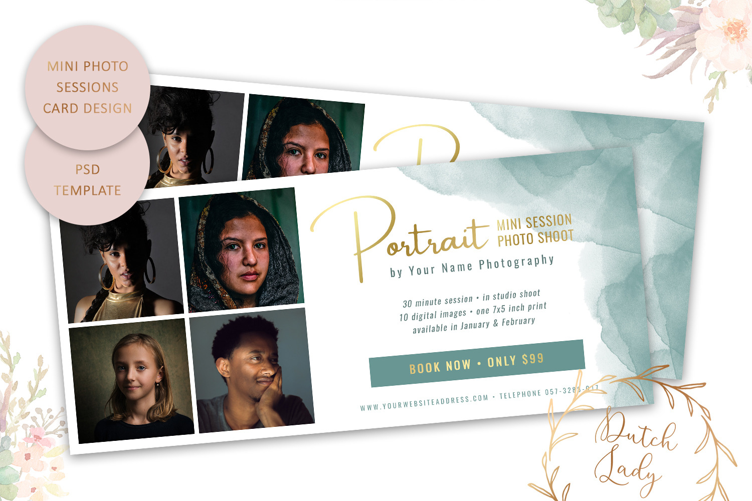 PSD Photo Session Card Template #30, a Card Template by The Dutch Lady ...
