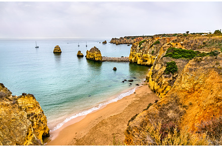 Coastal cliffs at Lagos - Algarve, a Nature Photo by Leonid Andronov