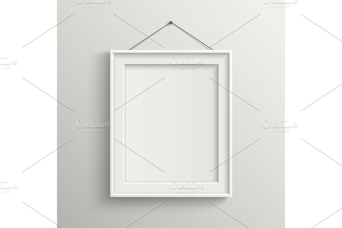 blank frame on white wall with shado, a Print Template by TotallypicRF