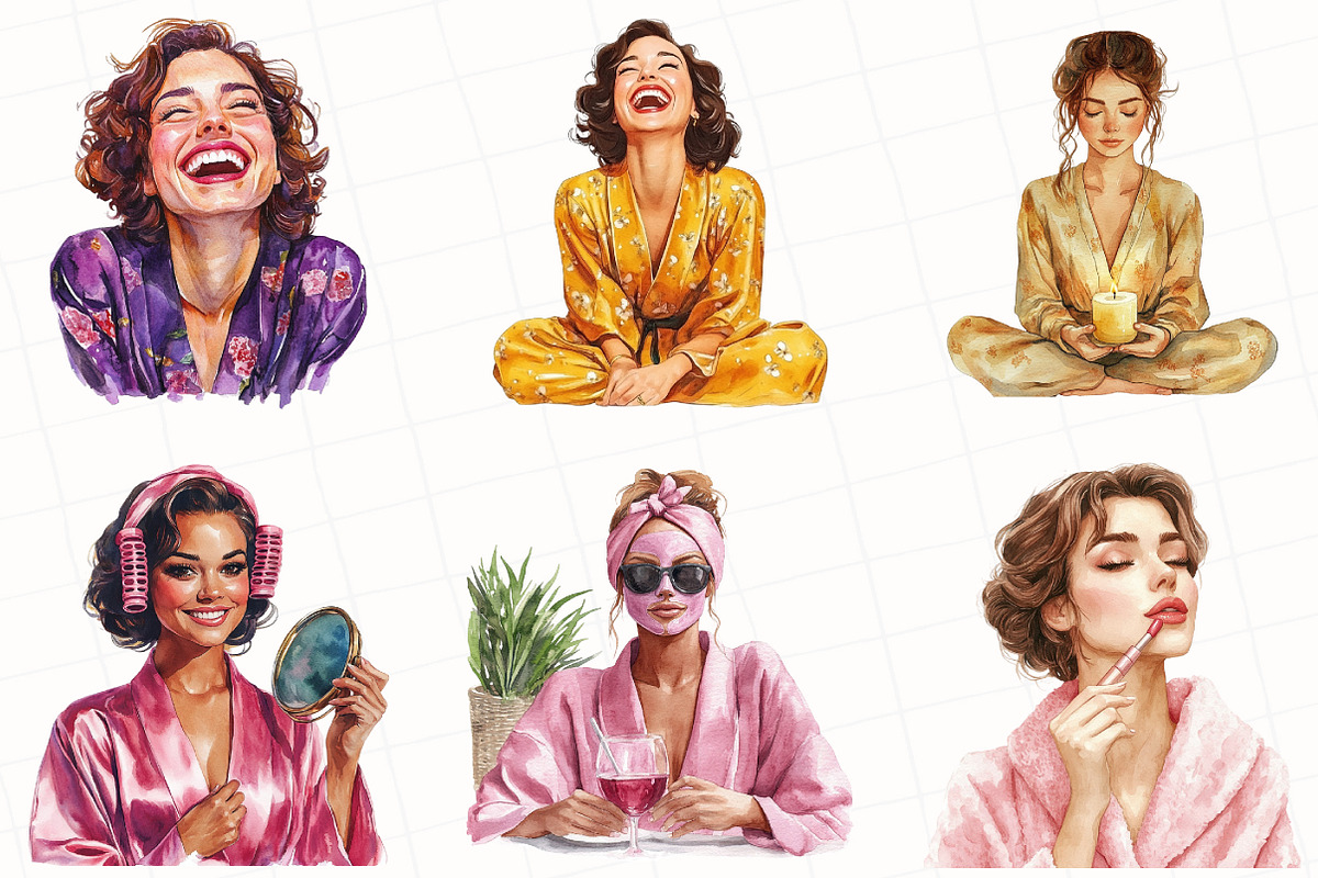 Girl Self Care Clipart, an Illustration by OK Design (Photo 3 of 5)